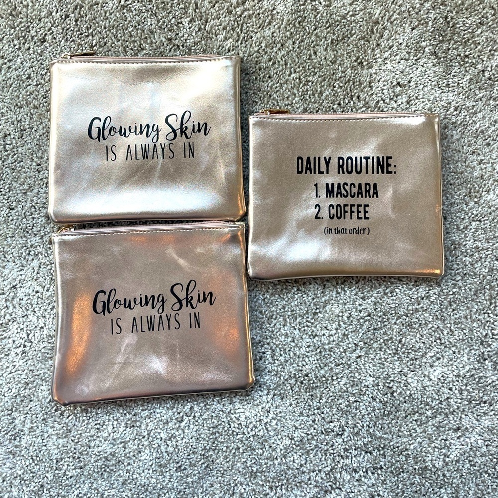 Gold mini makeup bags cute gifts brand new